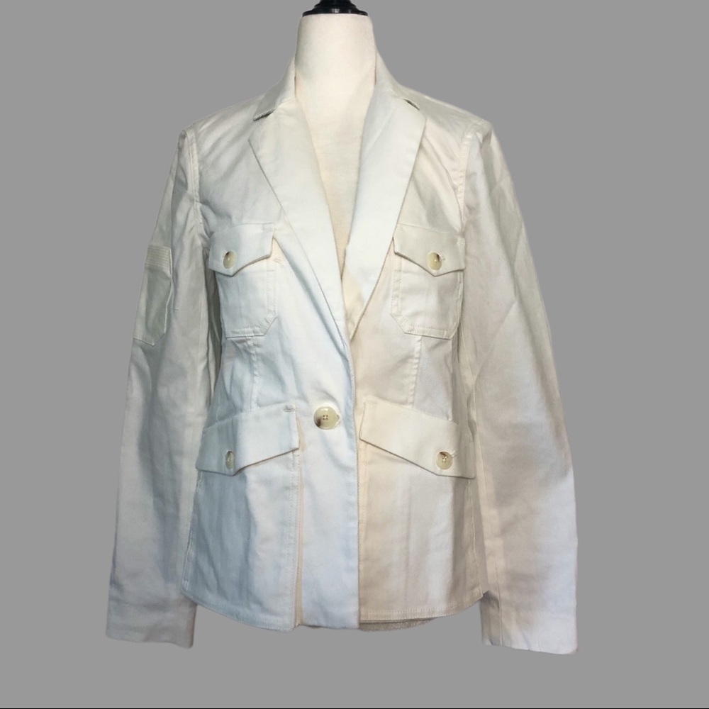 💙 2 💙 NWT Anthro Jacket Blazer Utility Pockets Single Breast Office​